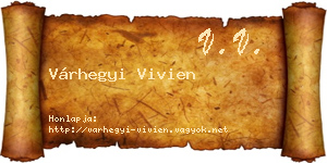 Várhegyi Vivien névjegykártya
